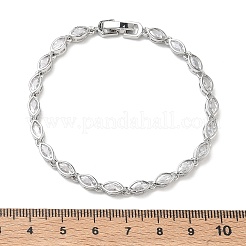 Armbänder aus Messing mit Pferdeaugenmuster und Mikropavé-Fassung aus klaren Zirkonia für Damen&nbsp;BJEW-C156-07B-P