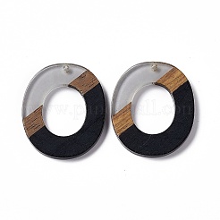 Pendentifs en résine opaque et bois de noyer&nbsp;RESI-M027-01J