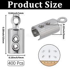 400 Stück klappbare Crimp-Enden aus Edelstahl 304&nbsp;STAS-CN0001-75