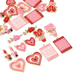 24 шт. 12 стиля ко Дню святого Валентина подвески из эмалевого сплава с покрытием ENAM-FS0002-56