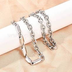 Цепочки-цепочки из нержавеющей стали 304 с ромбовидными звеньями для мужчин и женщин&nbsp;NJEW-G186-01P-01