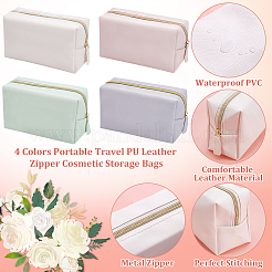 12 sac de rangement portable en cuir PU avec fermeture éclair&nbsp;ABAG-WA0001-03