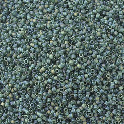 MIYUKIデリカビーズ  シリンダー  日本製シードビーズ  11/0  （db0859)マット透明ダークエメラルドab  1.3x1.6mm  穴：0.8mm  約20000個/袋  100 G /袋&nbsp;SEED-J020-DB0859