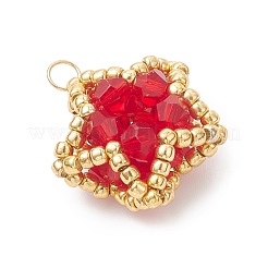 Подвески-звезды из стеклянных бусин&nbsp;PALLOY-MZ01083-01