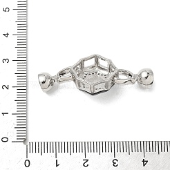 Застежки-бабочки из латуни с микропаве из прозрачного кубического циркония KK-U059-43P