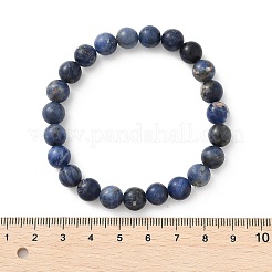 Bracelets extensibles en perles rondes en sodalite naturelle&nbsp;BJEW-F203-05