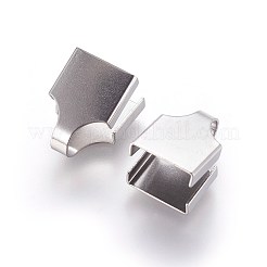 変色しにくい304ステンレススチールコードエンド  エンドキャップ  ステンレス鋼色  15x11x9mm  穴：6x5mm&nbsp;STAS-P237-81D-P