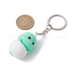 漫画の恐竜の赤ちゃんPVCプラスチックキーホルダー  鉄のスプリットキーリング付き  ミックスカラー  10.5cm&nbsp;KEYC-JKC00669