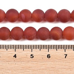 Mattierte natürliche rote Achatperlenstränge&nbsp;LS-G-F372-8mm-01
