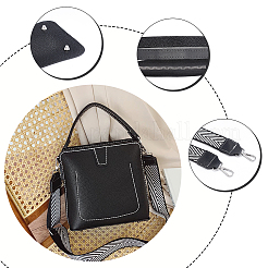Diypuレザー編みかぎ針編みバケットバッグ  底とカバーを含む  ショルダーストラップ  ペンチ  両面粘着テープ  キーホルダー  ワックスコード  ジッパー  ブラック  79~124x3.7x0.1cm&nbsp;DIY-WH0196-47A