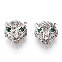 Латунные микро проложить кубического циркония бусы&nbsp;ZIRC-S053-YS014G-4