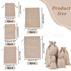 40 шт. 5 размера полиэстер имитация мешковины упаковочные мешки затягивающиеся мешки ABAG-NB0001-65