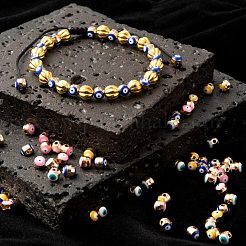 200шт 4 цвета сплава эмалевые бусины&nbsp;ENAM-LS0001-82