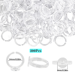 200 Stück transparente offene Manschettenringkomponenten aus Acryl&nbsp;TACR-SC0001-22