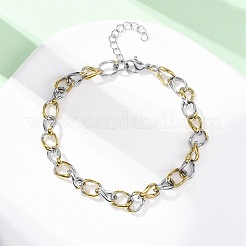 Браслеты из кубинских цепей из нержавеющей стали 304 для женщин BJEW-B150-08GP