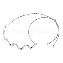 Ожерелья-чокеры с волнистыми линиями из нержавеющей стали 304&nbsp;NJEW-Z106-01P