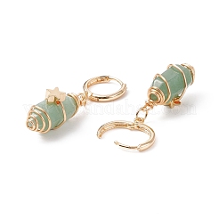 Пуля с драгоценными камнями и серьги-кольца со звездами EJEW-JE05003