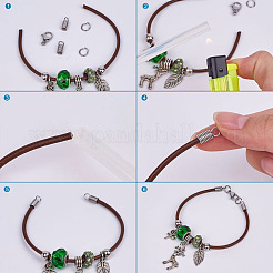 変色に強い304ステンレススチール製ターミネーター  コイルコードエンド  ステンレス鋼色  10x4.5mm  穴：3mm  内径：3mm&nbsp;STAS-C018-24P-02