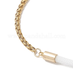 Браслеты из цепочек в виде колосьев пшеницы из нержавеющей стали 304 с нейлоновым шнуром.&nbsp;BJEW-JB13288-01