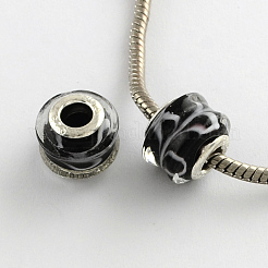 Rondelle Lampwork большого отверстия европейские шарики LPDL-R003-06