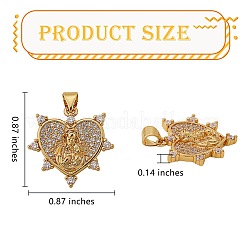 5 шт. Латунные подвески с микропаве ZIRC-SZ0002-54