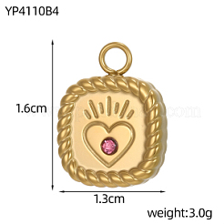Pendentifs en strass en acier inoxydable 304&nbsp;STAS-OY015-38G