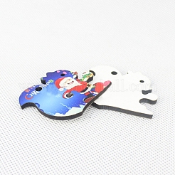 昇華両面ブランクmdfキーホルダー  鳥の形をした木製ハードボードのペンダントと鉄製のスプリットキーリング付き。  ホワイト  5.2x4.2x0.3cm&nbsp;ZXFQ-PW0001-049