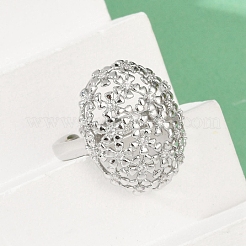 Регулируемые манжеты-кольца из латуни с микропаве из кубического циркония для женщин RJEW-C129-07P