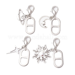 Подвески из сплава в тибетском стиле с открытыми железными соединительными кольцами и застежками-карабинами из цинкового сплава HJEW-JM03037