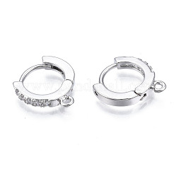 Латунные серьги-кольца из микро-паве с фианитами KK-T063-012P-NF