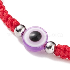 Braccialetto di perline intrecciate in resina malocchio&nbsp;BJEW-JB08425-01