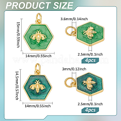 8 шт. 2 стиля подвески с латунной эмалью&nbsp;KK-BC0014-81