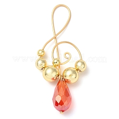 Большие подвески из гальванического синтетического немагнитного гематита и стекла в форме капли&nbsp;PALLOY-JF02961