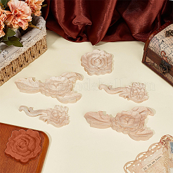 6 шт. 3 стиля цветок резная деревянная накладка аппликация ремесло&nbsp;DIY-OC0014-07