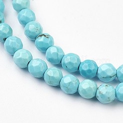 Синтетические нити бирюзового бисера&nbsp;G-J376-71B-4mm-05