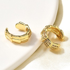 Orecchini a polsino in zircone chiaro con micro pavè di ottone&nbsp;EJEW-Z085-02G