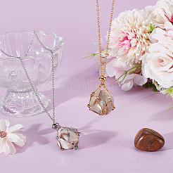 2 шт. 2 стиля ожерелья-мешочки из нержавеющей стали 304 для изготовления самородков драгоценных камней&nbsp;NJEW-BBC0001-22