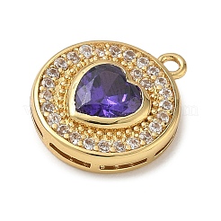 Pendentifs avec zircon cubiques à micro-pavés en laiton&nbsp;KK-CBA74BF-12G-01