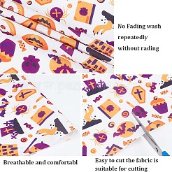 Ткань из поликоттона с принтом на хэллоуин DIY-WH0032-07A