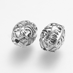 CCBプラスチックビーズ  オーバル  アンティークシルバー  10x8mm  穴：1mm&nbsp;CCB-P005-065