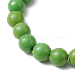 Stretch-Armbänder aus synthetischen türkisfarbenen Perlen für Frauen und Männer&nbsp;BJEW-JB11095-01