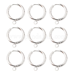 201 фурнитура для сережек-колец Huggie Hoop из нержавеющей стали STAS-P283-01F-S