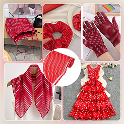 1mの水玉模様の綿生地  服装アクセサリー  レッド  1550~1600x0.2mm&nbsp;DIY-CY0003-52A