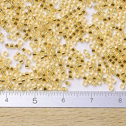MIYUKIデリカビーズ小  シリンダー  日本製シードビーズ  15/0  （dbs0033) 24ktゴールドライニングクリスタル  1.1x1.3mm  穴：0.7mm  約35000PCS /ボトル  10 G /ボトル&nbsp;SEED-JP0008-DBS0033