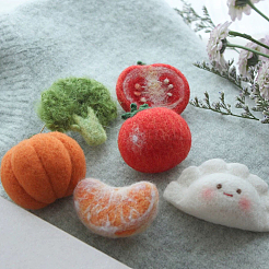 18 шт. 6-х цветная шерстяная ровница своими руками&nbsp;DIY-SP0005-70C