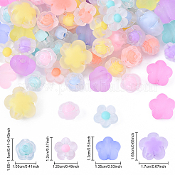 60 г 4 вида матовых прозрачных акриловых бусин&nbsp;OACR-YW0002-66