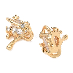 Ciondoli in ottone zirconi chiari micro pavé&nbsp;CU-CBAB0CF-21G