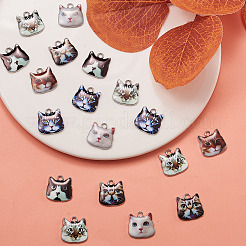 60шт 6 цвета подвески из цинкового сплава с эмалью&nbsp;ENAM-CJ0001-77