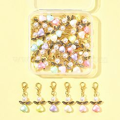 32 шт. ангел искусственный жемчуг акрил с подвесными украшениями из сплава HJEW-FS00040-02