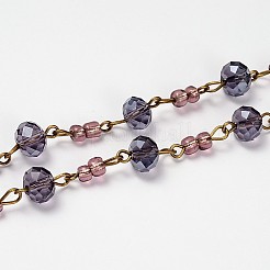 Catene di perle di vetro rondelle per creazione di bracciali collane&nbsp;AJEW-JB00116